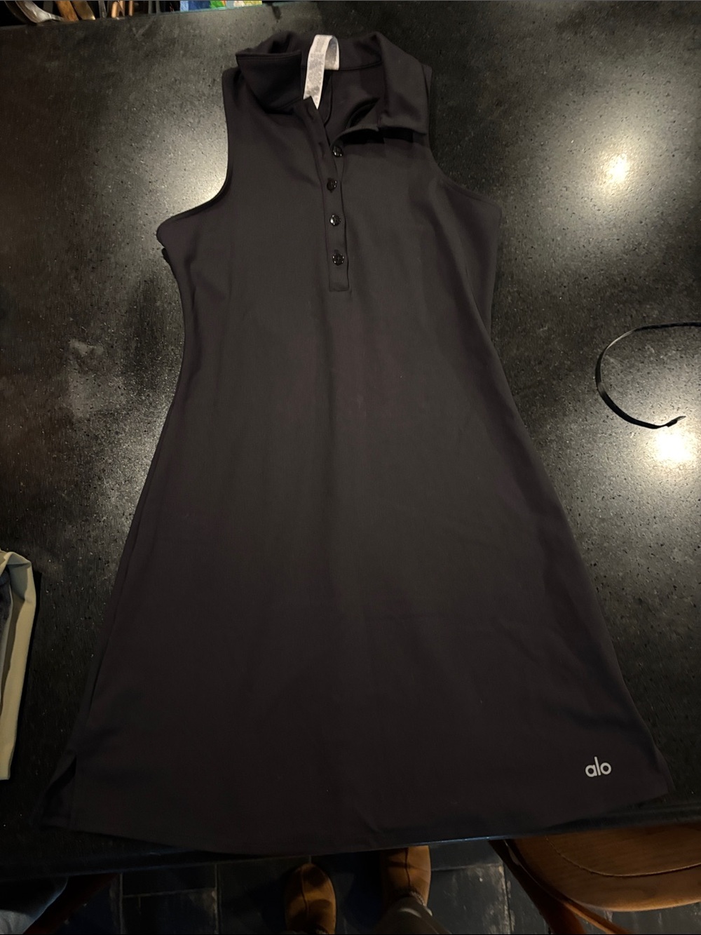 ALO Yoga Sleeveless Polo Dress in Black